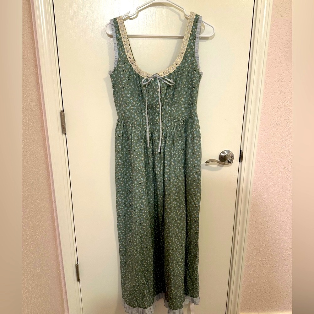 NWT Christy Dawn Eliana Green Floral Midi Dress Size S